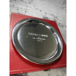 Cartier Pewter Plate IBM Employee Etch Plate 11" Silver Tone Very Good Condition